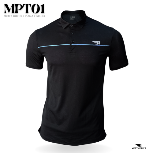 color block dri-fit blue and black polo t-shirt