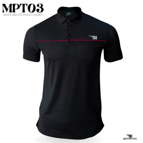 color block dri-fit red and black polo t-shirt