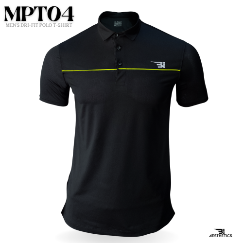 color block dri-fit neon yellow and black polo t-shirt