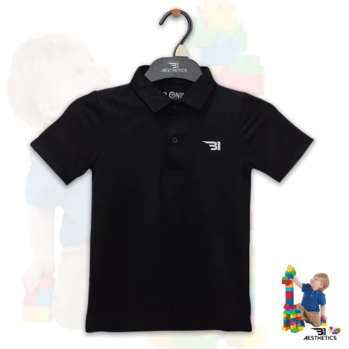 Kids Black Polo T-Shirt