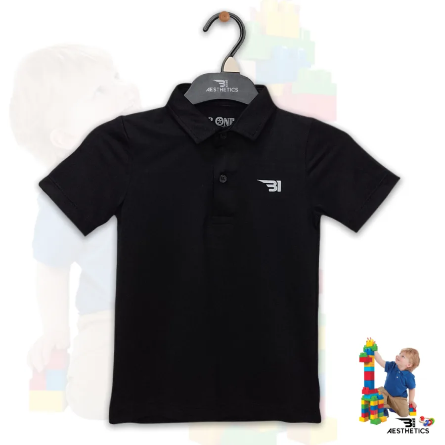 Kids Black Polo T-Shirt