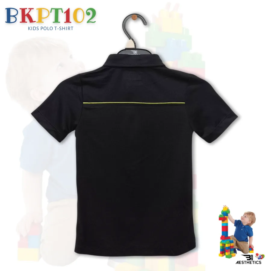 black and dark green - kids polo t-shirt