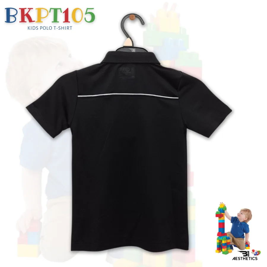 black and white - kids polo t-shirt