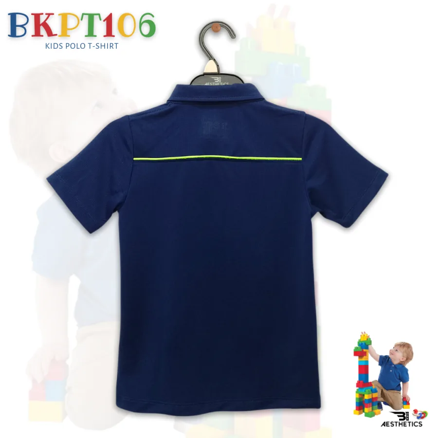 blue and neon green - kids polo t-shirt