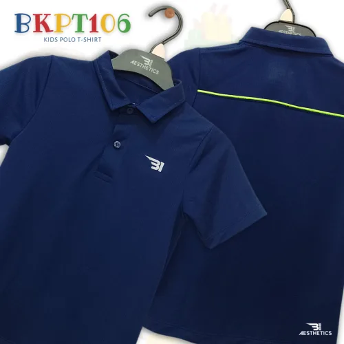 blue and neon green - kids polo t-shirt