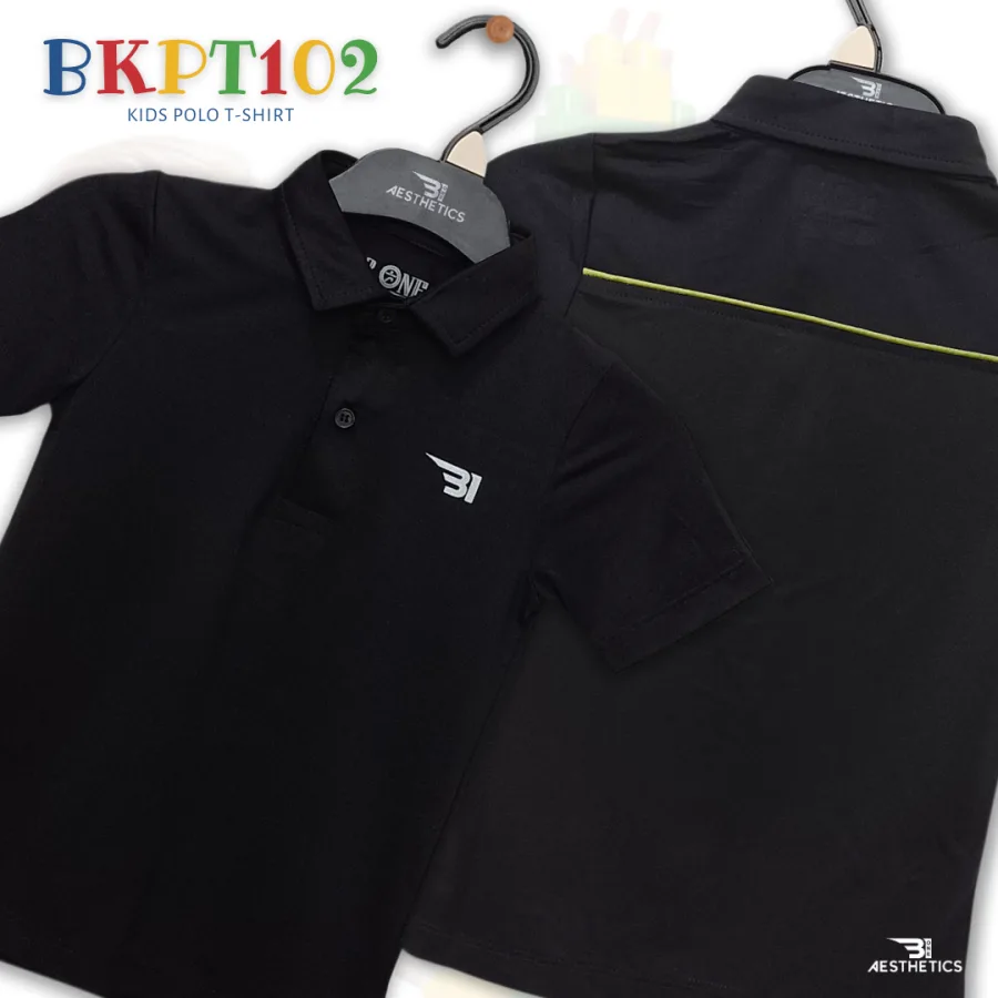 black and dark green - kids polo t-shirt