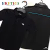 black and neon blue - kids polo t-shirt