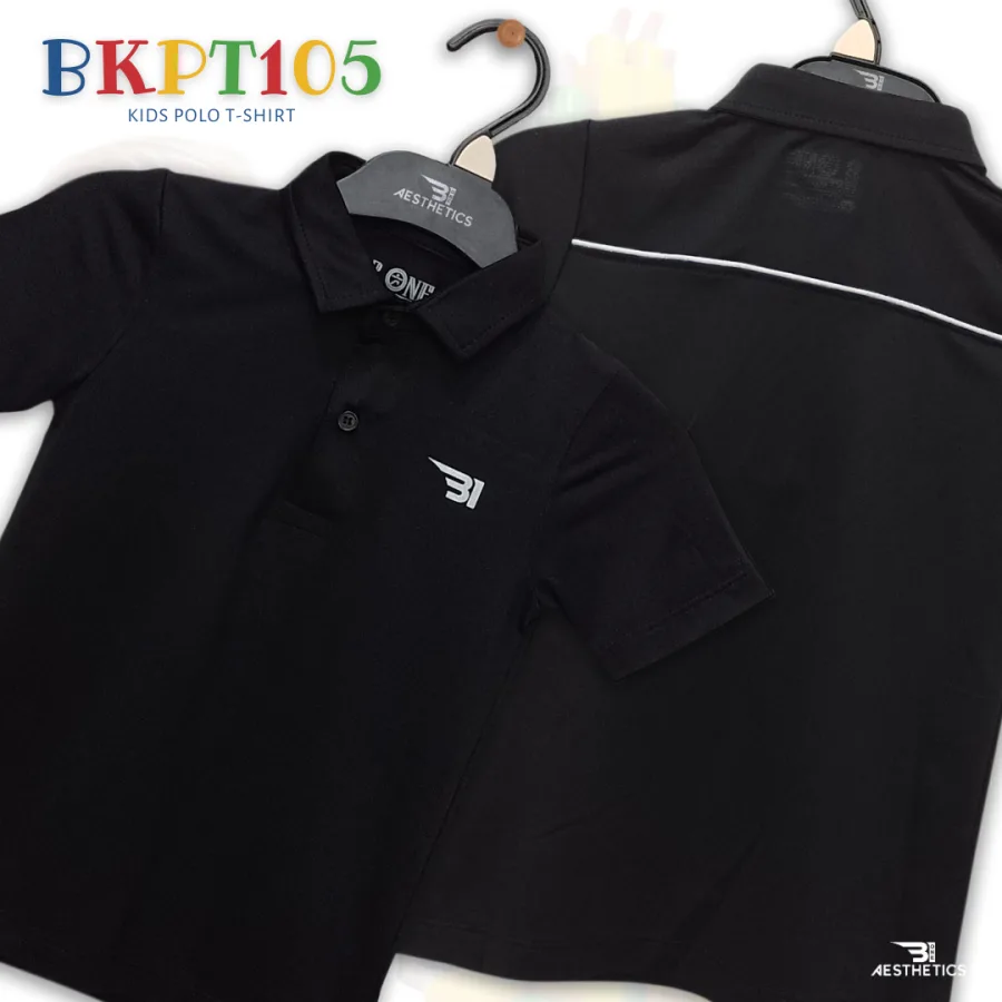 black and white - kids polo t-shirt