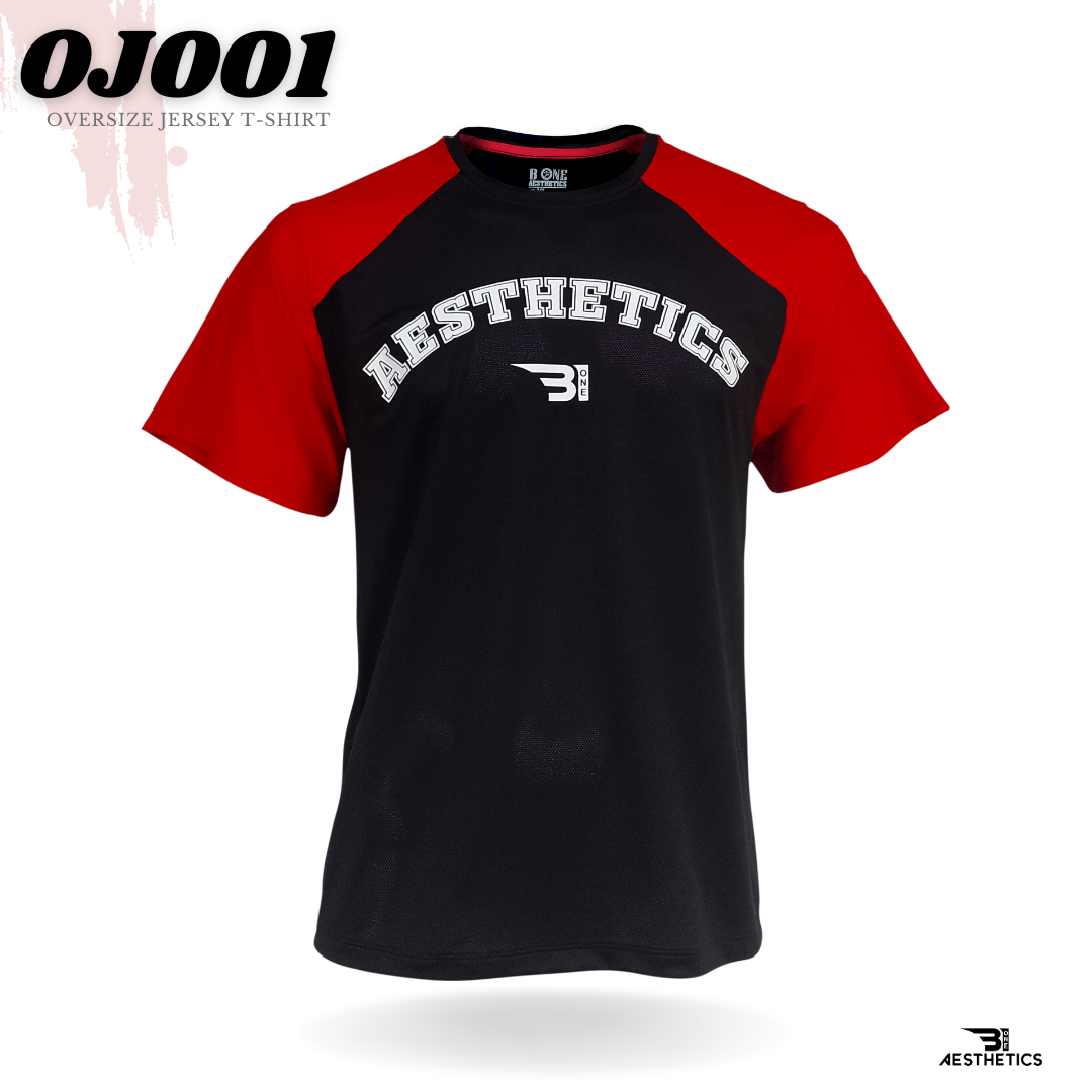 Red oversize jersey t-shirt