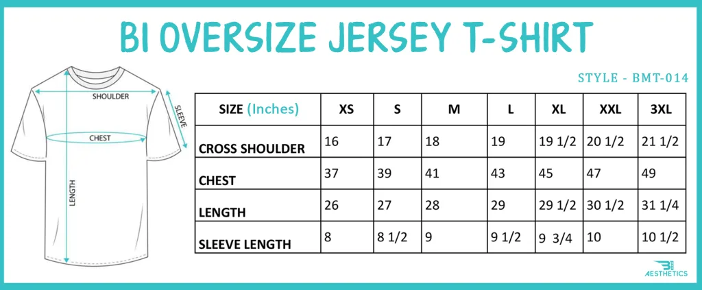 Oversize Jersey Size Chart