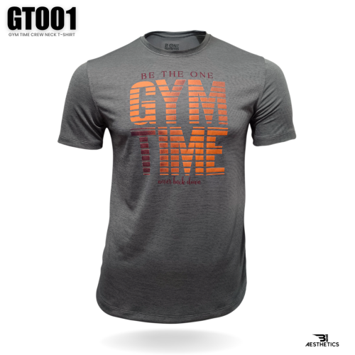 gray dri-fit gym time crew neck t-shirt