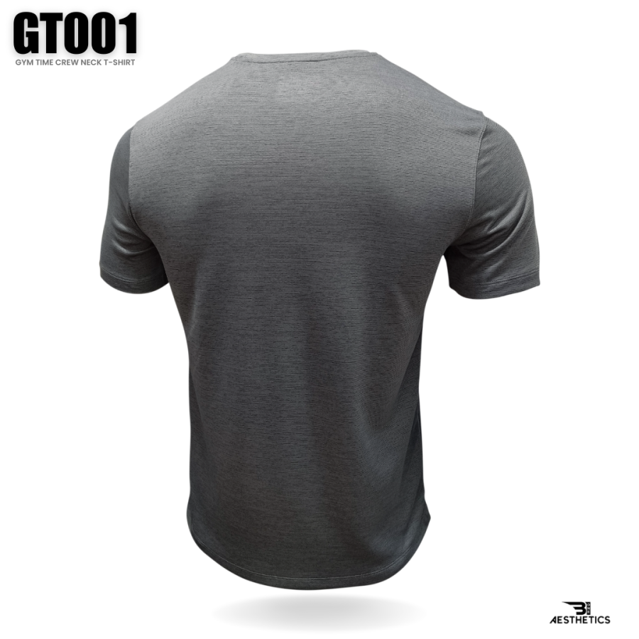gray dri-fit gym time crew neck t-shirt