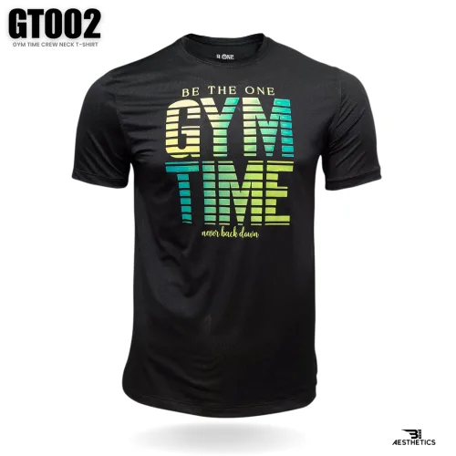 black dri-fit gym time crew neck t-shirt