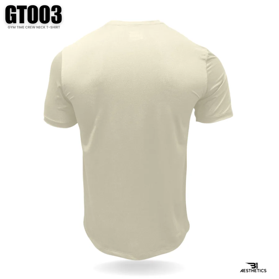 Beige dri-fit gym time crew neck t-shirt