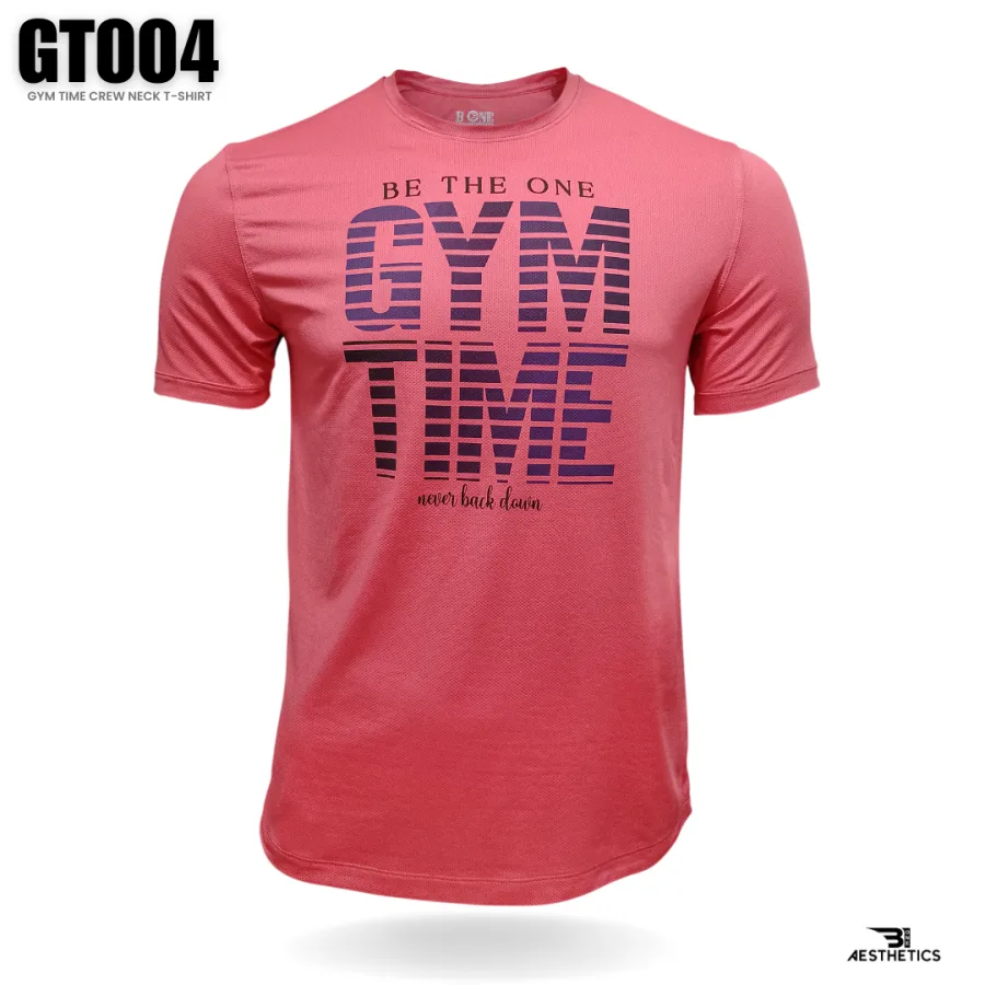 luxury pink dri-fit gym time crew neck t-shirt