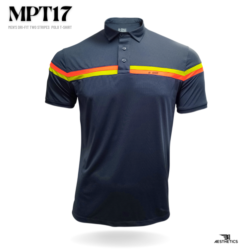 dri-fit two stripes blue polo t-shirt
