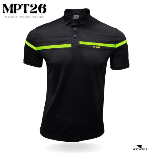 dri-fit two stripes black polo t-shirt