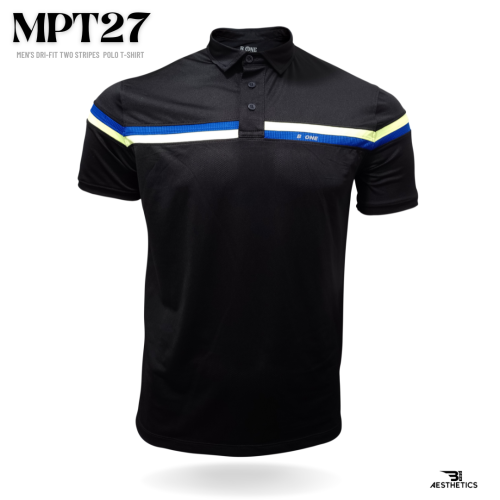dri-fit two stripes black polo t-shirt