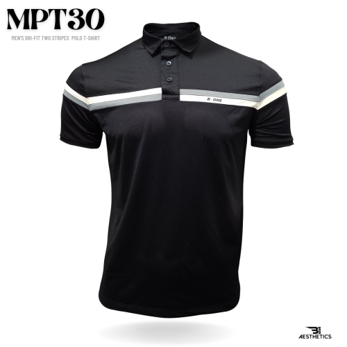dri-fit two stripes black polo t-shirt