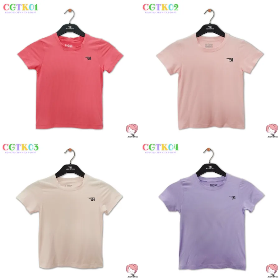 B1 stylish hot pink kid girl crew neck t-shirt: vibrant and comfortable activewear other colors