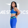 women's vibrant blue workout leggings
