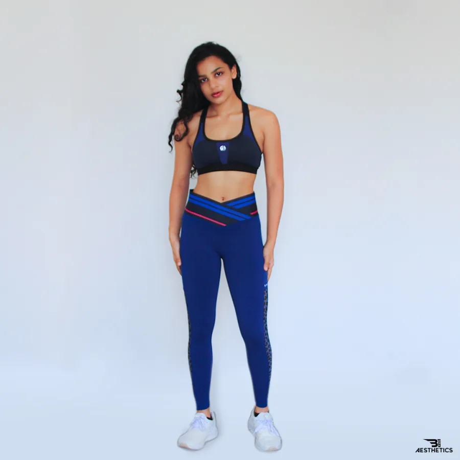 women's navy blue workout leggings