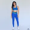 women's vibrant blue workout leggings