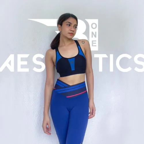 women's navy blue workout leggings