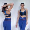 women's navy blue workout leggings