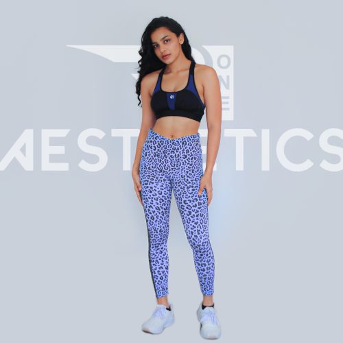 women's purple animal print cute workout leggings