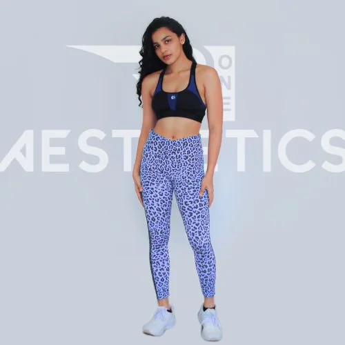 women's purple animal print cute workout leggings