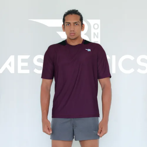 raglan sleeve dark purple t-shirt