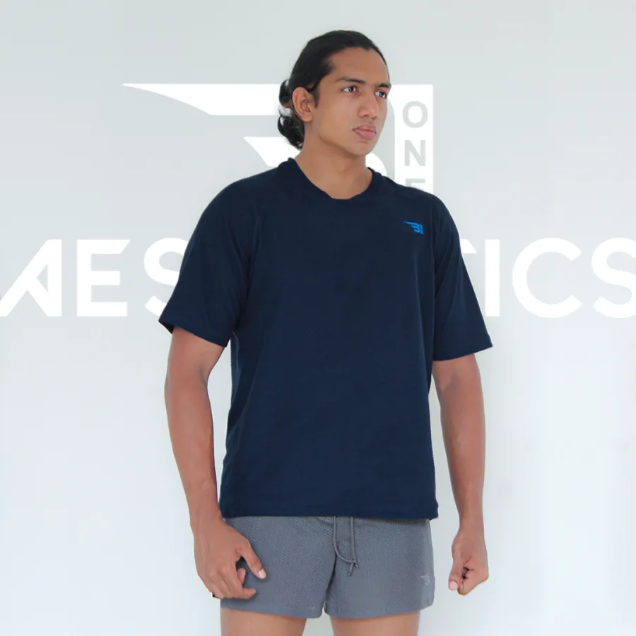 raglan sleeve dark blue t-shirt