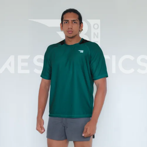 raglan sleeve dark green t-shirt