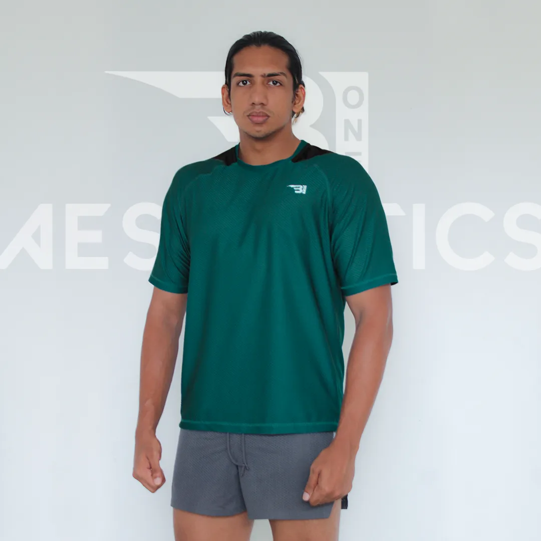 raglan sleeve dark green t-shirt