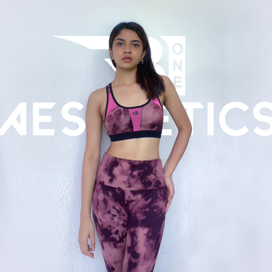 women's brown tie dye workout leggings