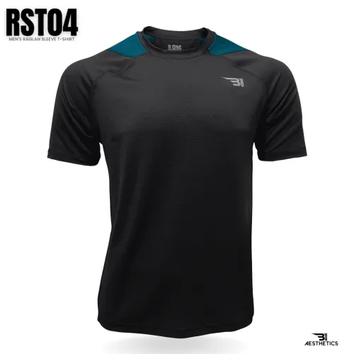 raglan sleeve black and blue t-shirt