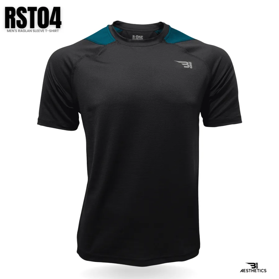 raglan sleeve black and blue t-shirt