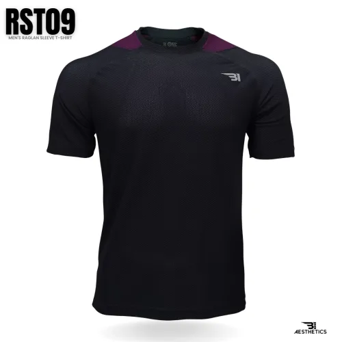 raglan sleeve black and dark purple t-shirt