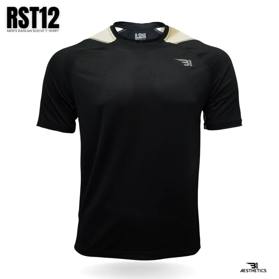 raglan sleeve black and beige t-shirt