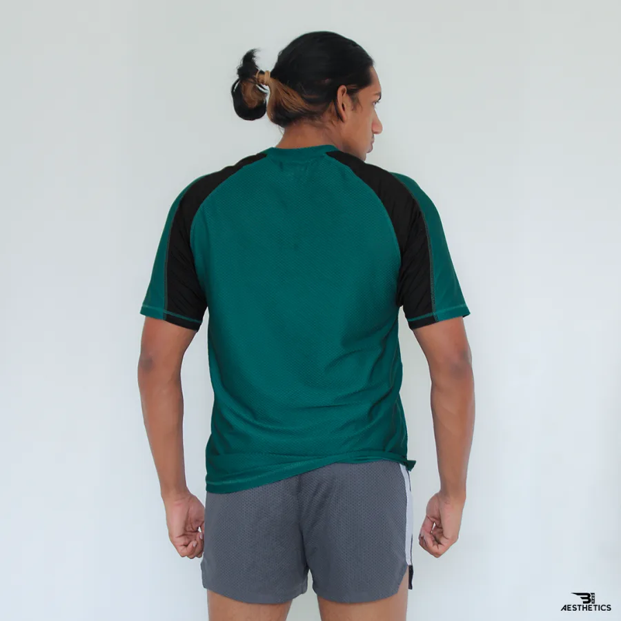 raglan sleeve dark green t-shirt