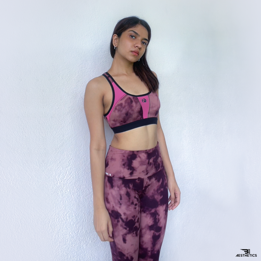 WOMEN'S BROWN TIE DYE WORKOUT LEGGINGS - Image 2