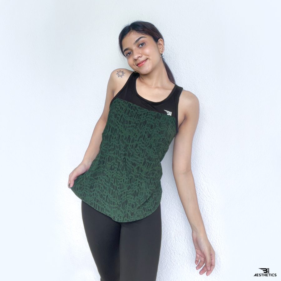 women’s green camo tank top