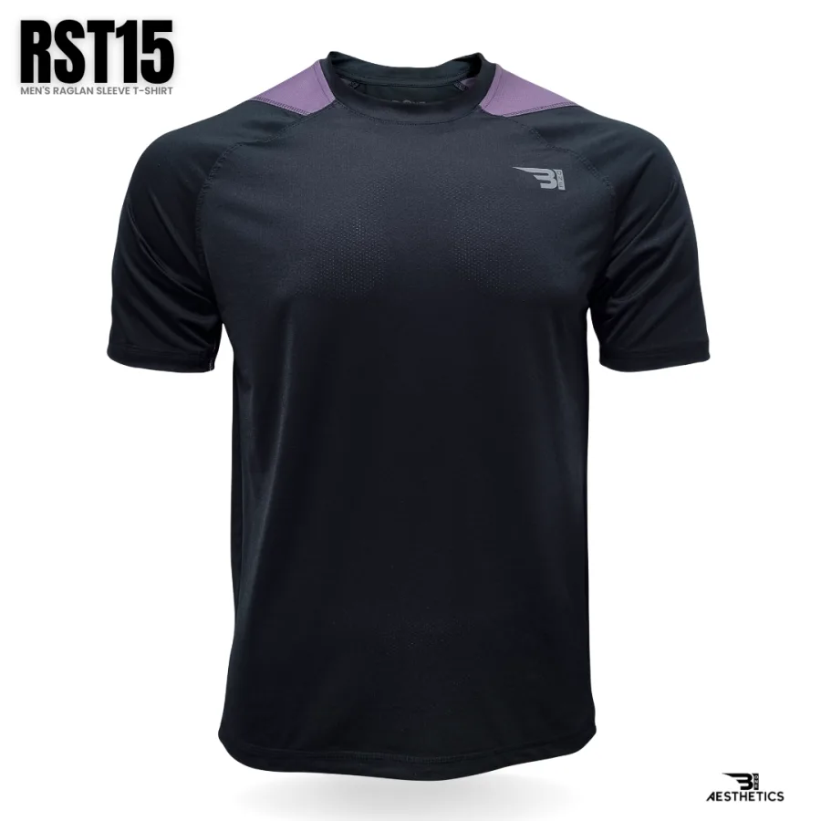 raglan sleeve black and purple t-shirt