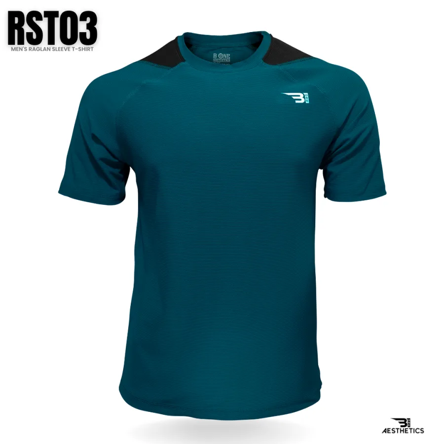 raglan sleeve Prussian blue t-shirt