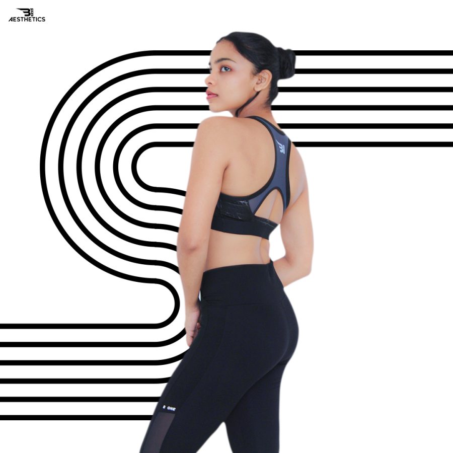 Black Crossover High-Waist Mesh Legging | BWL003-C089 - Image 3