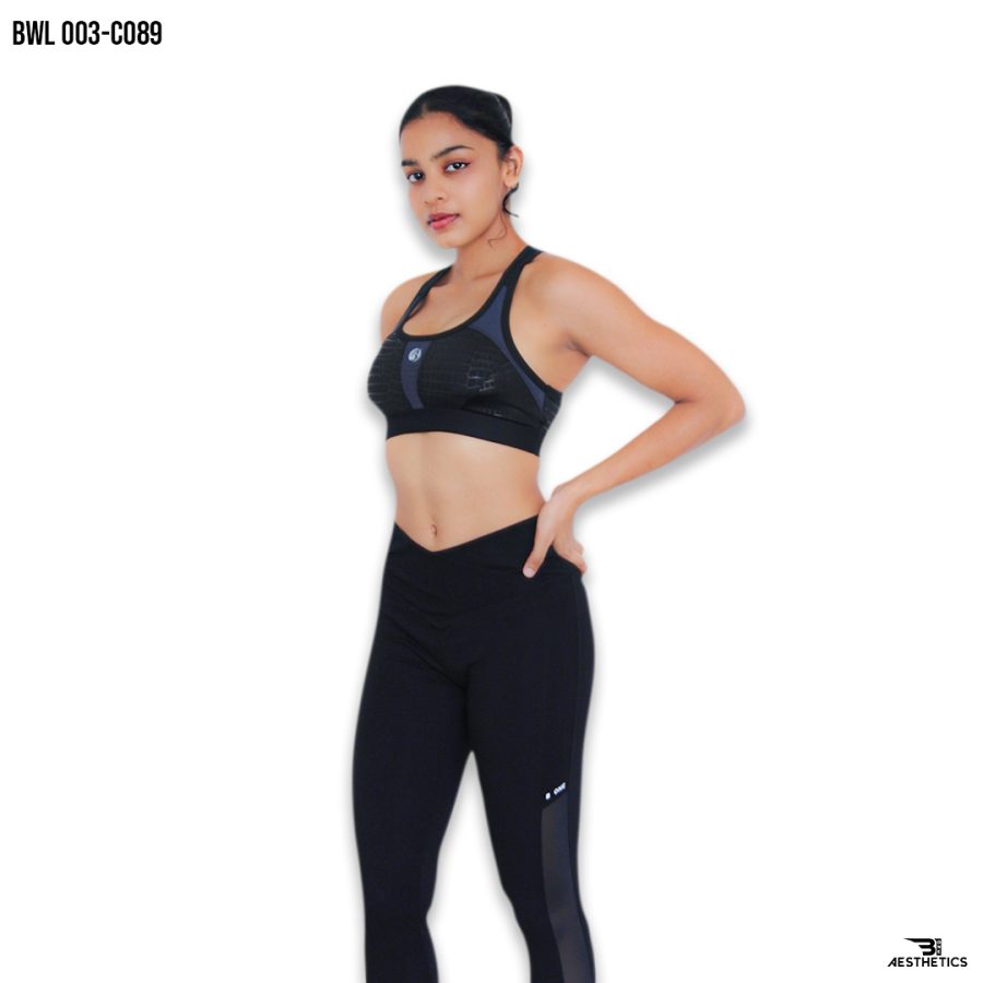 Black Crossover High-Waist Mesh Legging | BWL003-C089 - Image 4
