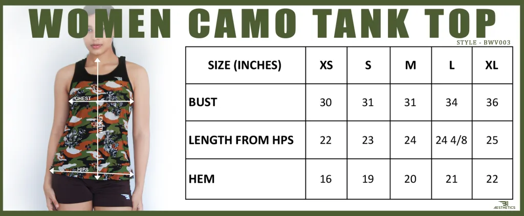 Tan Top Size Chart