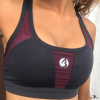 black and maroon sports bra