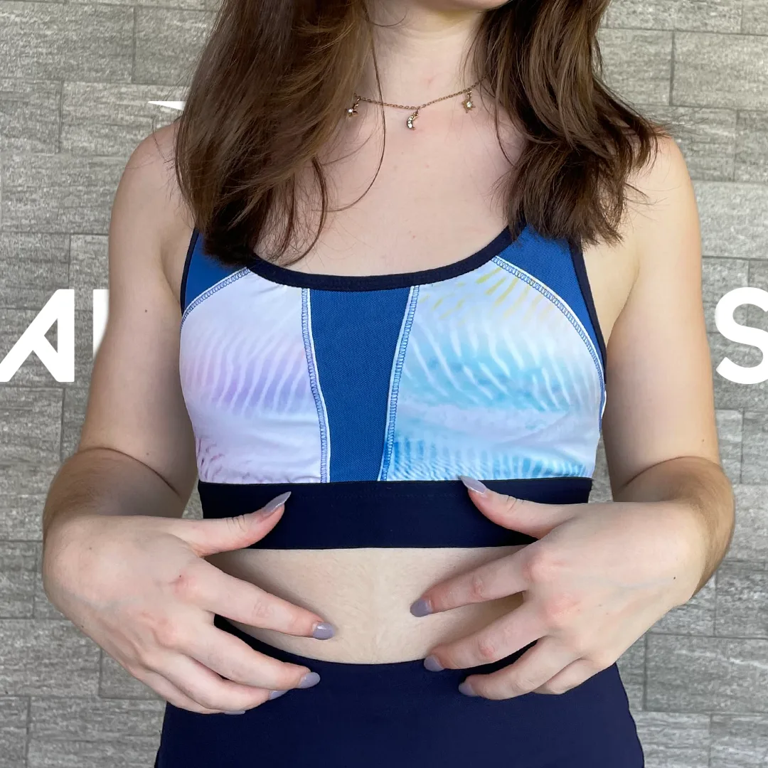 rainbow pattern sports bra